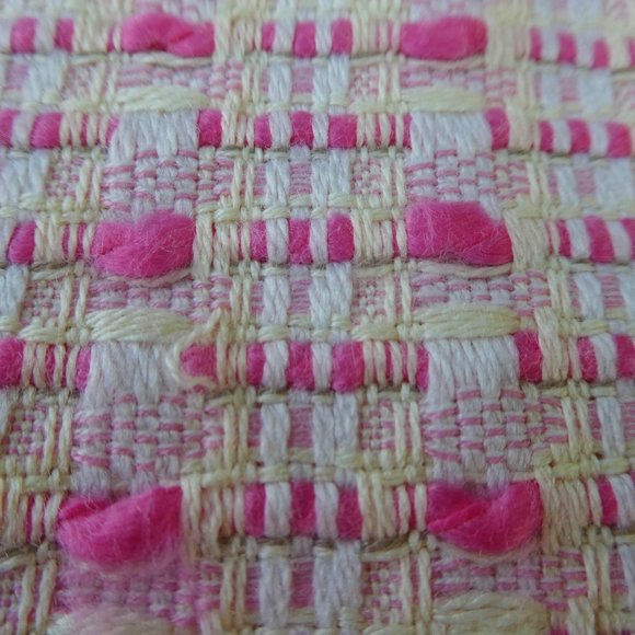 Vintage JG Hook 2pc Skirt Suit Set Pink 3D Tweed Floral Etched Buttons Lined - Picture 11 of 12